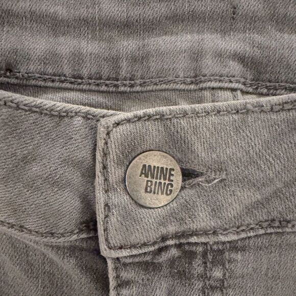 Anine Bing Gray Distressed Slim Jeans Size 28 - Picture 7 of 11